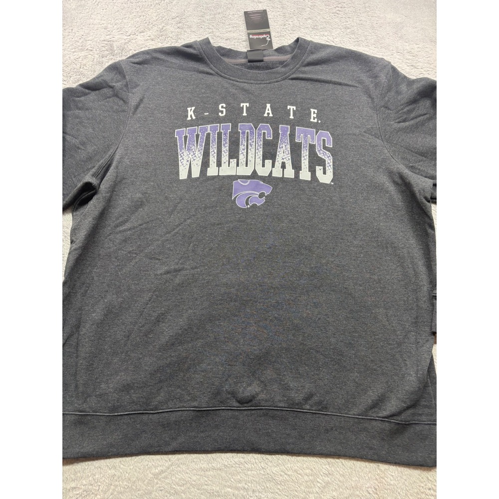 Mens‎ K-State Wildcats Sweatshirt Charcoal Gray 2XL NWT NCAA KSU